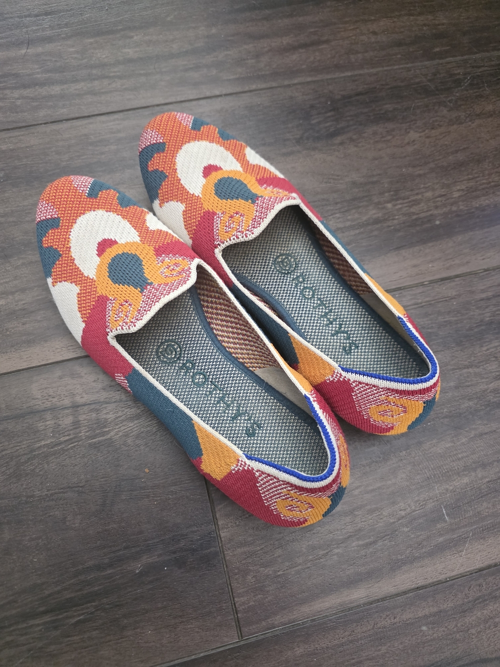 Rothy's Multicolor Patterned Knit Slip-On Flats